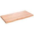 vidaXL Solid Oak Wood Wall Shelf with Live Edge - Light Brown, Handmade Home Storage Option, Versatile Use - 31.5"x15.7"x1.6"