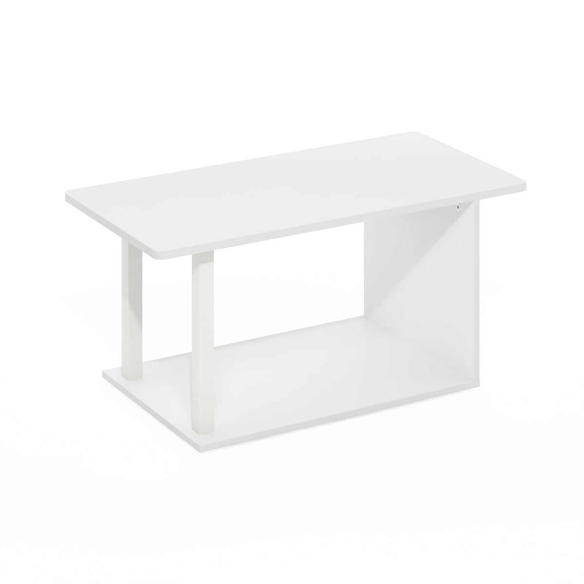 Furinno Basic Home Living Coffee Table, White/White