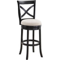 American Woodcrafters Belmont Black X-Back Swivel Solid Wood 30-Inch Seat Height Bar Stool