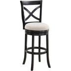 American Woodcrafters Belmont Black X-Back Swivel Solid Wood 30-Inch Seat Height Bar Stool