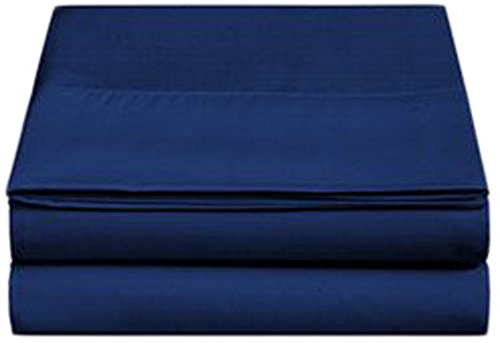 4U'Life 2-Pack Flat Bed Sheets, Ultra Soft & Comfortable Double Burshed Micrifiber(Navy,King)