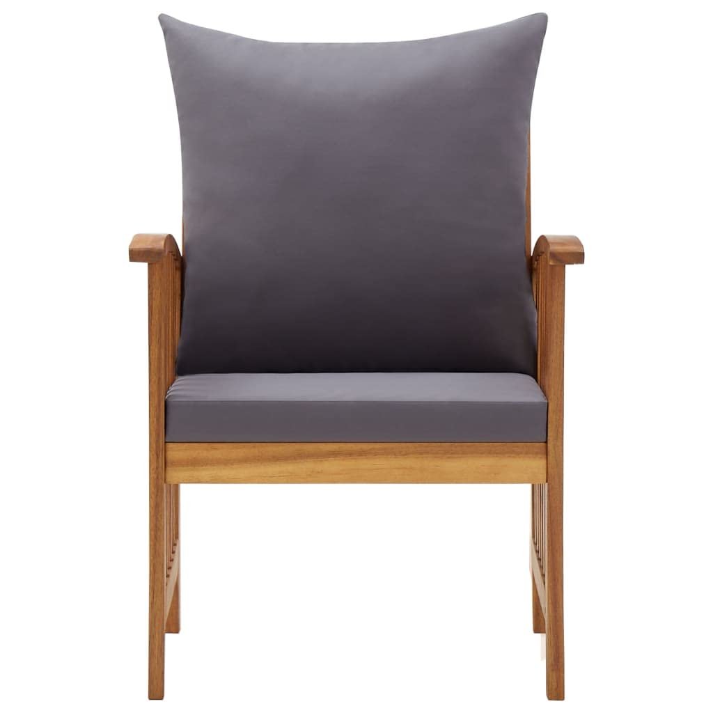 vidaXL Set of 2 Patio Chairs - Solid Acacia Wood Construction - with Comfortable Cushions - Unique Wood Grains - Perfect for Garden, Patio, Terrace