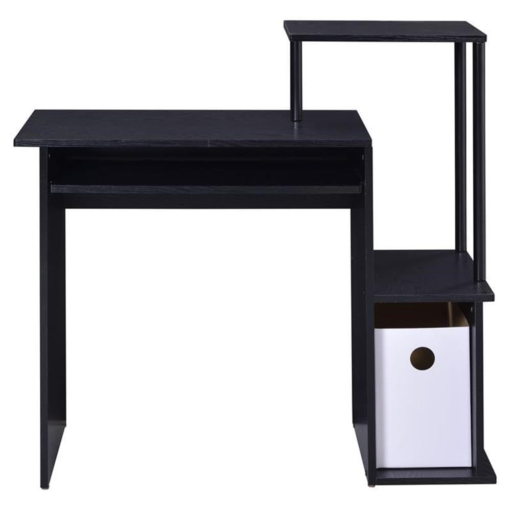 Acme Lyphre Wooden Rectangle Top Computer Desk with Keyboard Tray in Black