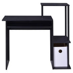 Acme Lyphre Wooden Rectangle Top Computer Desk with Keyboard Tray in Black