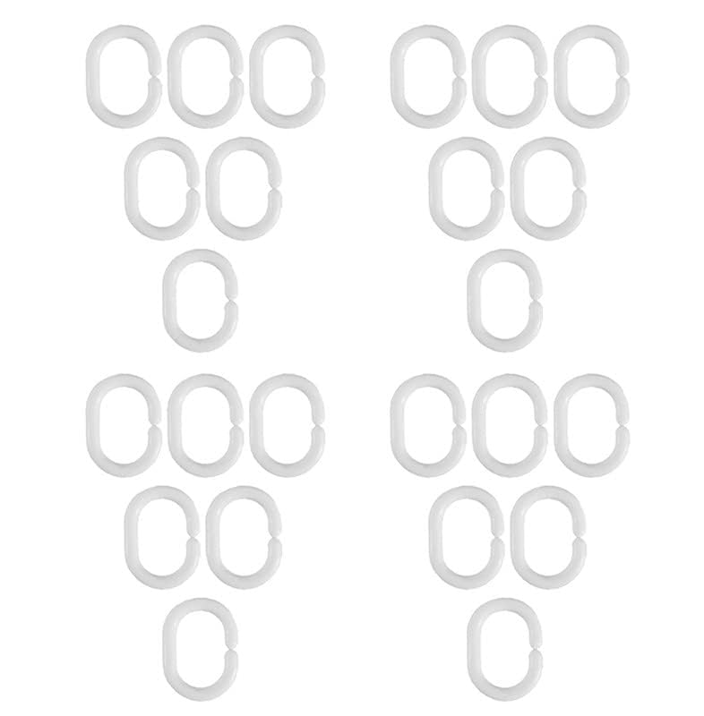 Smart Shophar Plastic C Type Curtain Ring 1.25 Inches White Pack of 24 / Bulk Pack of Curtain Rings/Durable Construction/Pack of