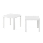 Furinno Classic Homey Square Parsons Side End Table, Set of 2, White