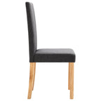 vidaXL 2 pcs Set - Classic Design Dining Chairs - Comfortable Upholstered Seat - Dark Gray Fabric - Sturdy Rubber Wood Frame - Home Dining Room Furniture