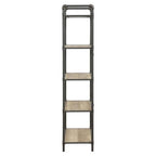 Acme Itzel 5 Wooden Tiers Rectangular Bookshelf in Antique Oak and Sandy Gray