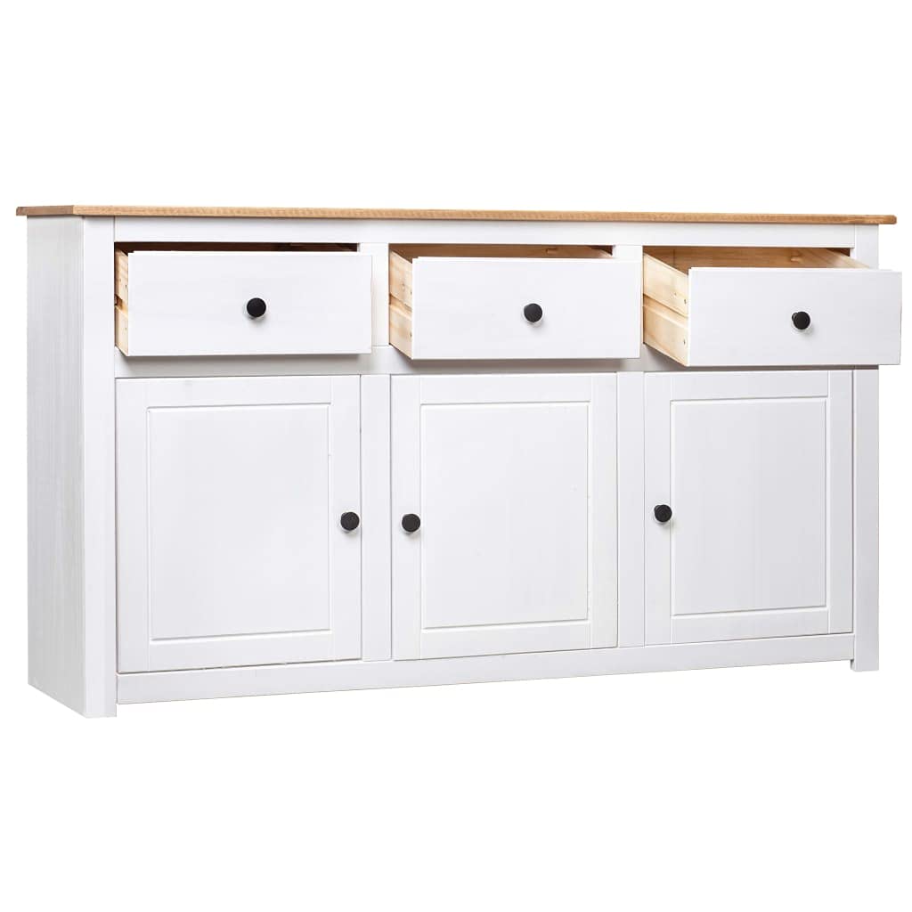 FAMIROSA Sideboard White 53.1x15.7x31.5 Solid Pinewood Panama Range