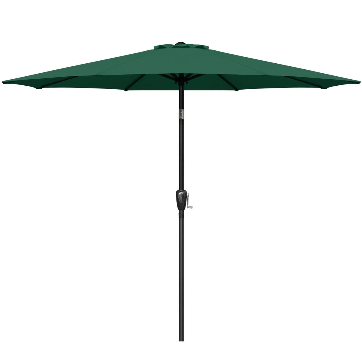 Simple Deluxe 9' Patio Umbrella Outdoor Table Market Yard Umbrella With Push Button Tilt/Crank, 8 Sturdy Ribs For Garden, Deck, Backyard, Pool, Green