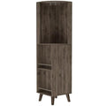 FM FURNITURE Quinn Corner Bar Cabinet Engineered Wood Dark Brown