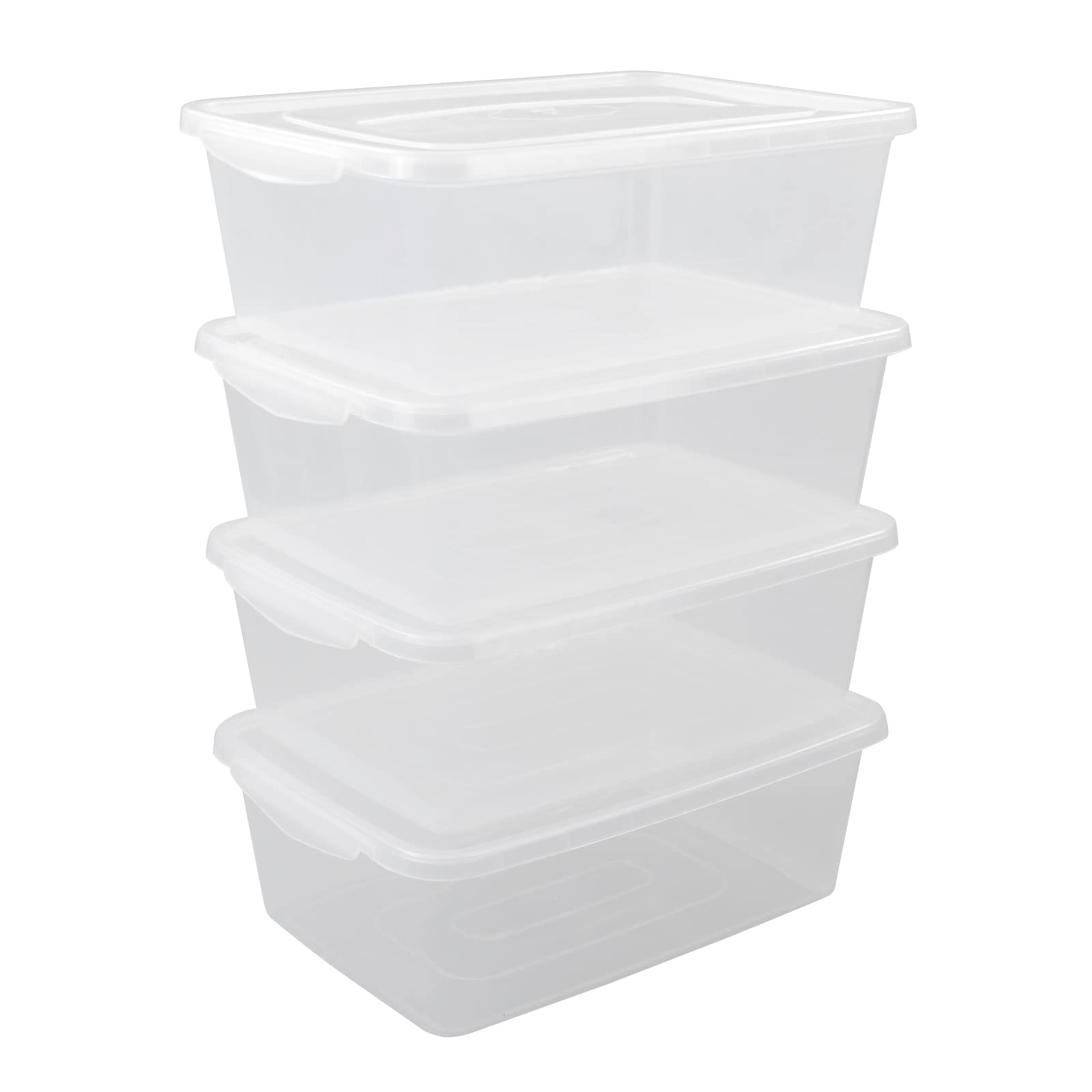 Cand 14 Quart Storage Box 4 Packs, Clear Latching Bin