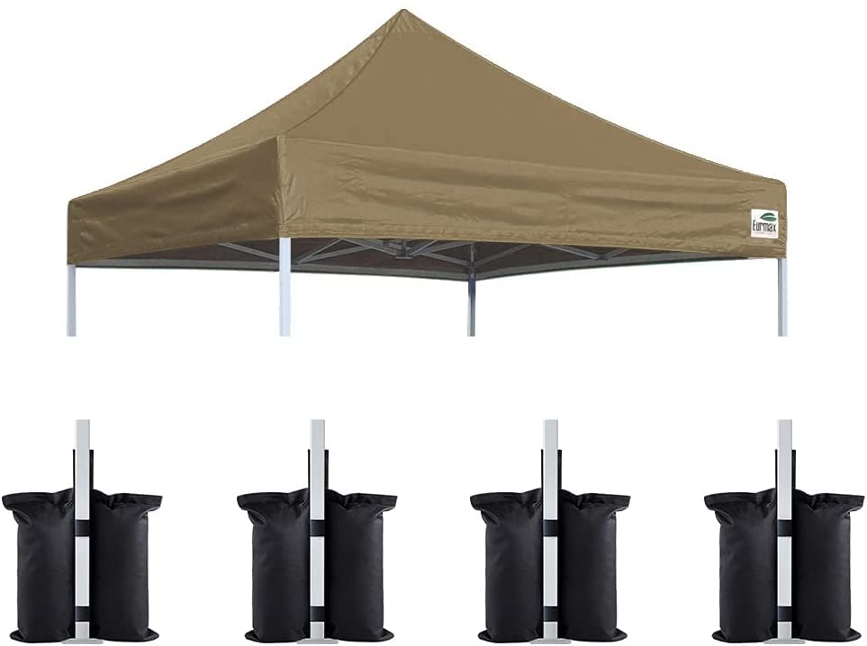 Eurmax Usa Pop Up Canopy Replacement Canopy Tent Top Cover, Instant Canopy Top Cover Only,Bonus 4Pc Pack Canopy Weight Bag(8X8,K