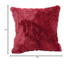 Blazing Needles Square Faux Fur Throw Pillows, 17", Naples Cranbe 4 Count