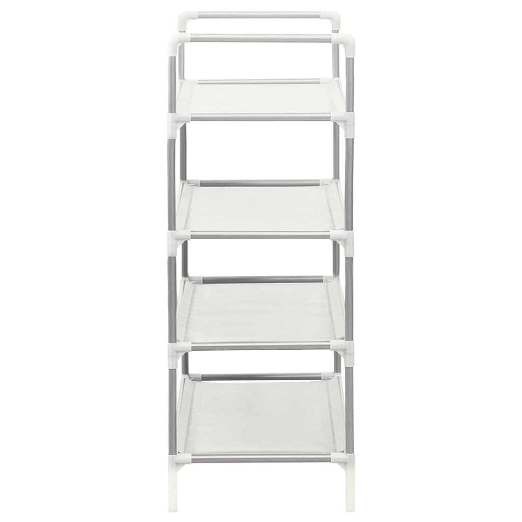 vidaXL Silver Shoe Rack - Industrial Style Metal Frame with Non-woven Fabric Shelves - Lightweight, Sturdy & Easy to Assemble - Perfect for Organizing Shoes & Keeping Your Space Tidy