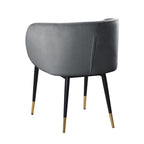 Best Master Furniture Rustic Velvet Upholstered Dining Chair Grey