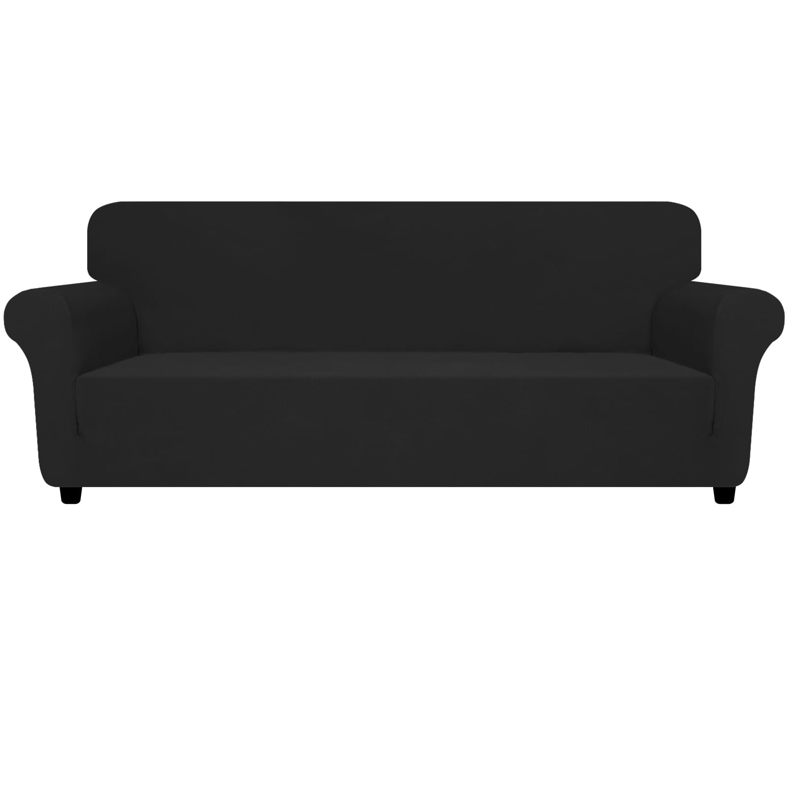 Znsayotx Oversized Super Stretch Couch Cover (91'-110'), New Striped Sofa Covers Comfortable & Durable, Dog Cat Pets Friendly Extra Large Spandex Sofa Slipcovers (Black Grey, Xl Sofa)