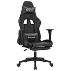 vidaXL Black & Gray Massage Gaming Chair with Footrest - Adjustable Height and Backrest, Comfortable Seating, Durable Faux Leather