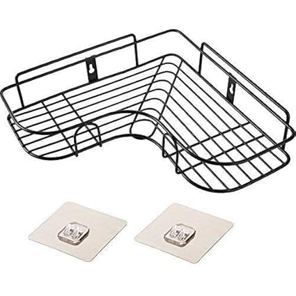 Yaira Stainless Steel Bathroom Corner Shelf Organizer Storage Hanging Shower Caddy Rack for Bathroom || SelfAdhesive Wall Mount