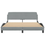 vidaXL Elegant Light Gray Fabric Queen Bed Frame - Modern Design with Headboard, Sturdy Wooden & Metal Support, for Bedroom Comfort