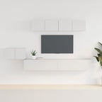 vidaXL 5 Piece TV Cabinet Set White Engineered Wood