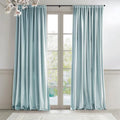 Lazzzy Baby Blue Velvet Curtains Room Darkening Thermal Insulated Curtains 84 Inch Long Window Drapes For Bedroom Living Room Super Soft Luxury Rod Pocket Window Treatment, 2 Panels