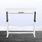 Flash Furniture Fairway Height Adjustable (27.25-35.75"H) Sit To Stand Home Office Desk - White