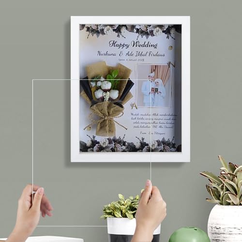 Shadow Box Frame 8X10 With Linen Back, Pine Wooden Frame With Hd Glass Shadowbox Display Case For Wall And Tabletop, Memory Box