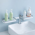 K.B. SALES 2 in 1 Self Adhesive Bathroom and Kitchen Shelves for Corner Wall Organizer Plastic Storage Shelf Fashion Simple Styl