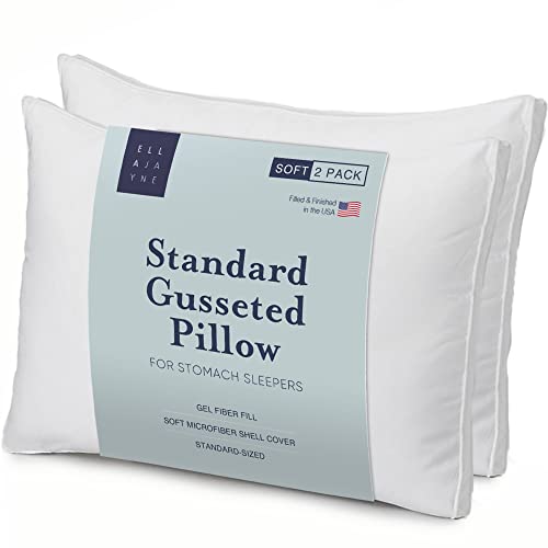 Ella Jayne - Luxury Hotel Pillows Standard Size Set Of 2, Soft Down Alternative Pillows Microfiber Shell, Gel Fiber To Support S