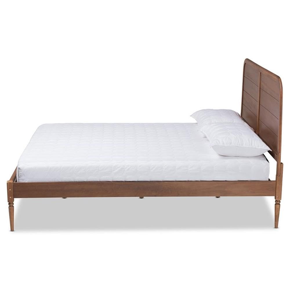 Baxton Studio Kassidy Classic and Traditional Walnut Brown Finished Wood Full Size Platform Bed