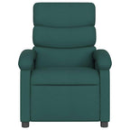 vidaXL Manual Recliner Chair for Adults, Single Home Theater Seating with Lumbar Support & Adjustable Backrest/Footrest, Modern Reclining Sofa for Living Room, Dark Green Fabric