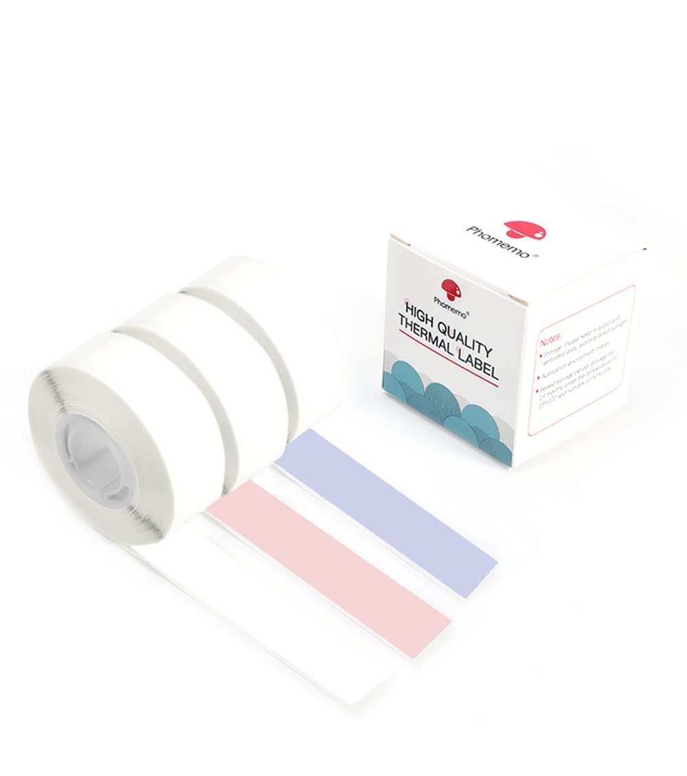 Phomemo D30 Label Maker Tape, Black On Lavender, White, Pink Sticker Thermal Paper, Long Self-Adhesive Label Tape, 15Mm X 6M (1/
