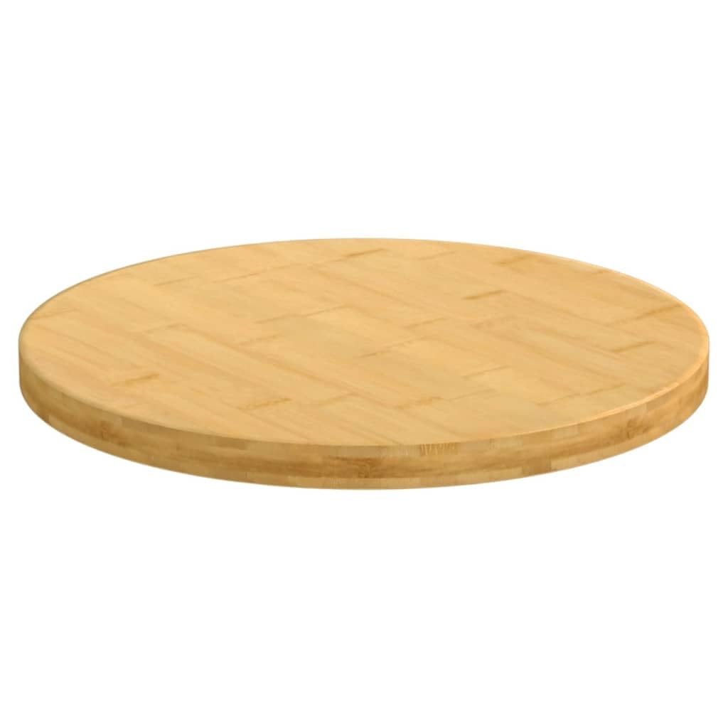 vidaXL Bamboo Table Top - Round Varnish Finish Table Top for Coffee, Side, Bar, Console, Bedside Tables and Shelves, Unique Color and Grain Varies