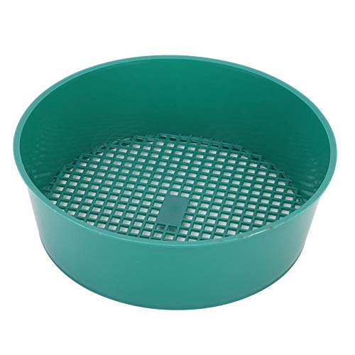 4 Pcs Gardening Sieve, Patented Stackable Sifting Pan Galvanized Woven Wire Garden Sieve Plastic Riddle Green Soil Stone