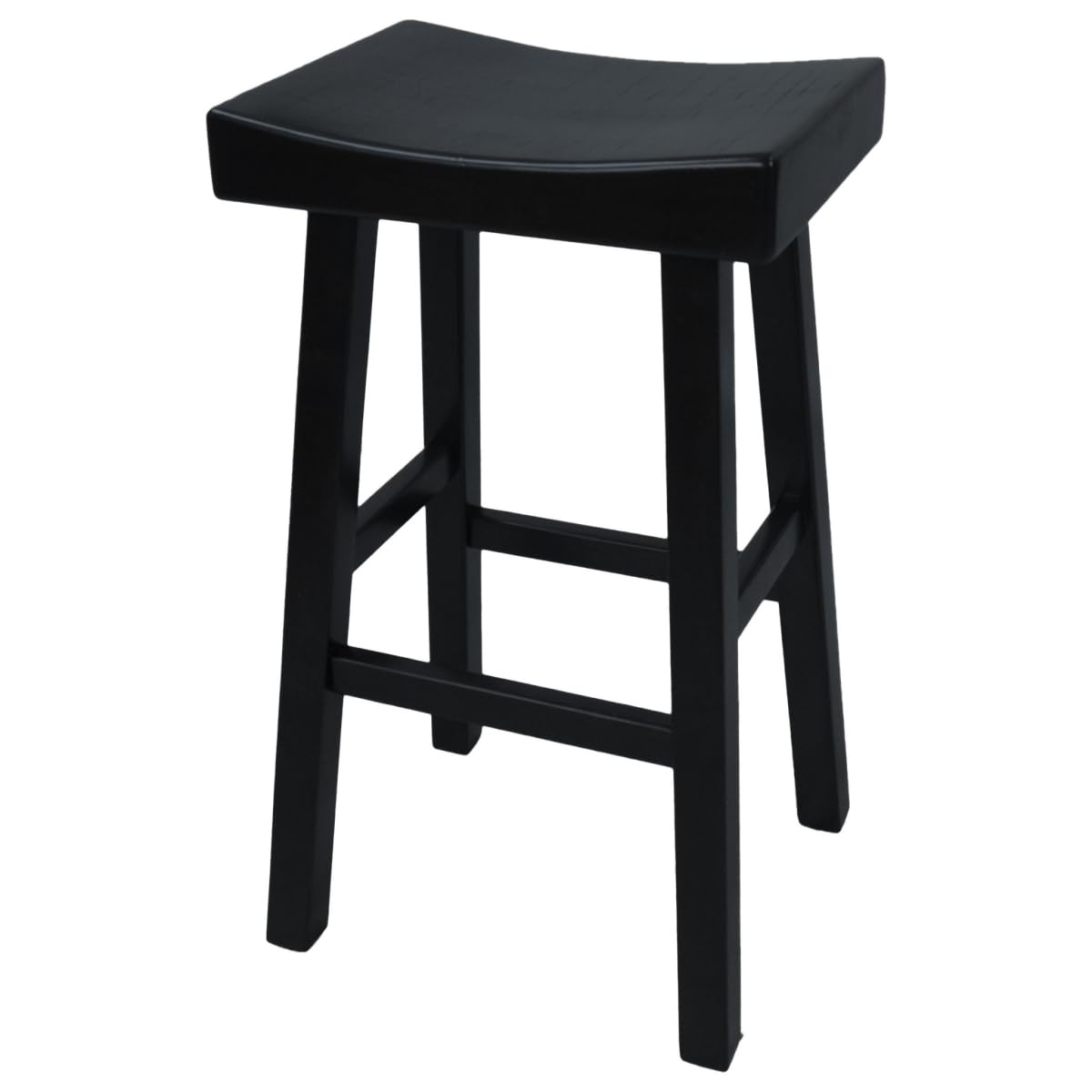 HomeRoots 516170 30 in. Black Backless Bar Height Chair with Footrest