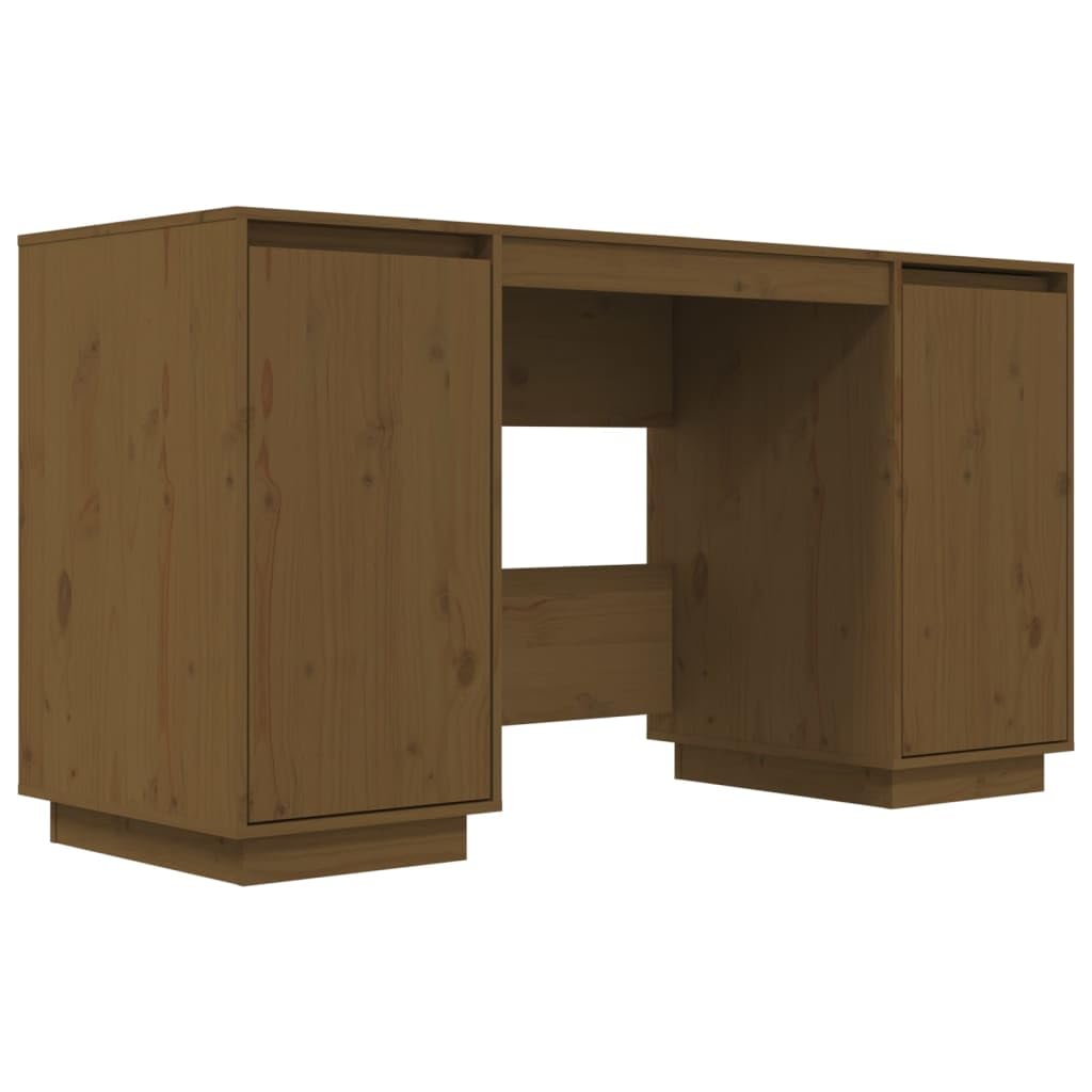 vidaXL Desk Honey Brown 55.1&quot;x19.7&quot;x29.5&quot; Solid Wood Pine