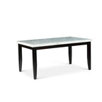 Steve Silver Furniture Westby Top Dining, 38" L x 64" W x 30" H, White Marble, Ebony Wood
