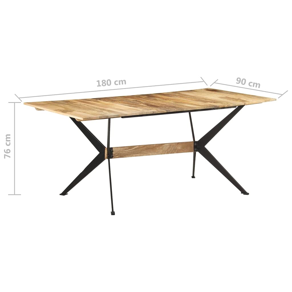 vidaXL Solid Mango Wood Dining Table with Industrial Style Design - Versatile Piece for Any Home Decor - 70.9&quot;x35.4&quot;x29.9&quot;