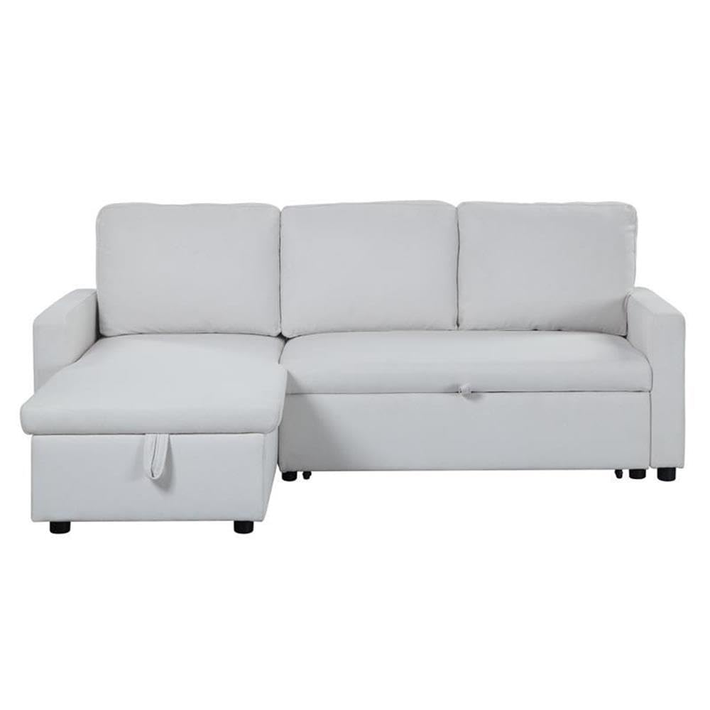 Acme Hiltons Sleeper Sectional Sofa with Storage in Beige Fabric