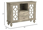 Acme Velika 2-Drawers Wooden Console Table with 2 Doors in Weathered Gray