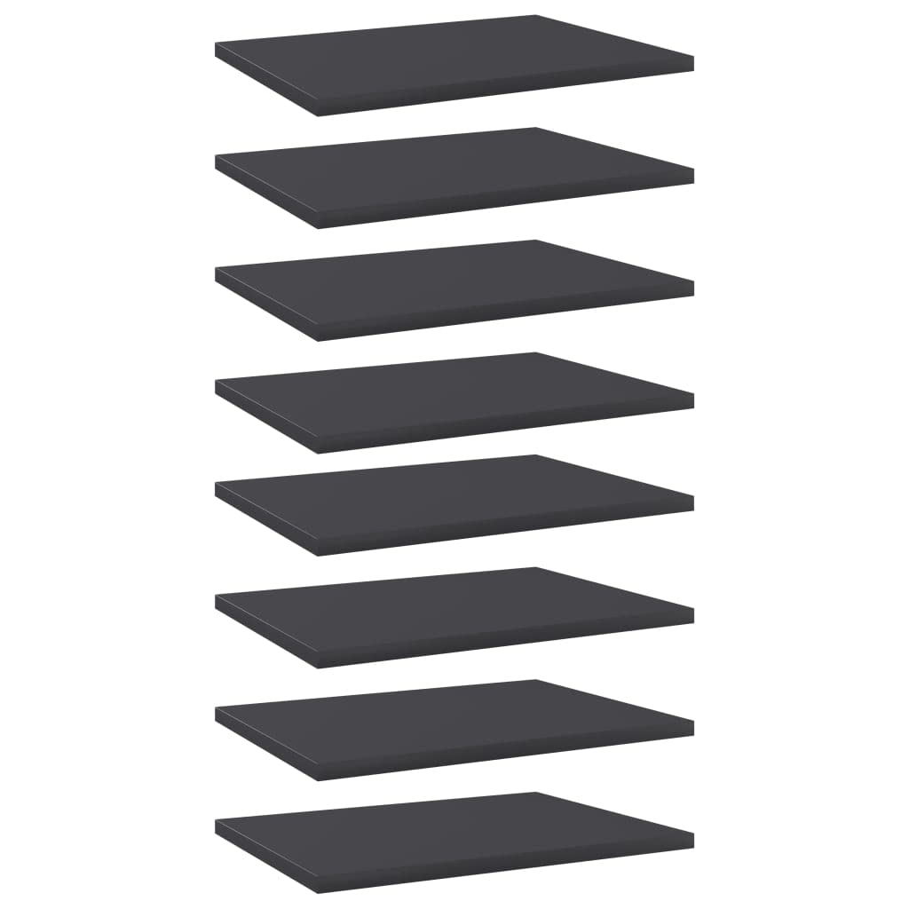 vidaXL Gray Engineered Wood Bookshelf Boards - Easy Installation, Replacement Panels, Durable Material, 15.7&quot;x3.9&quot;x0.6&quot; Dimensions, Set of 8