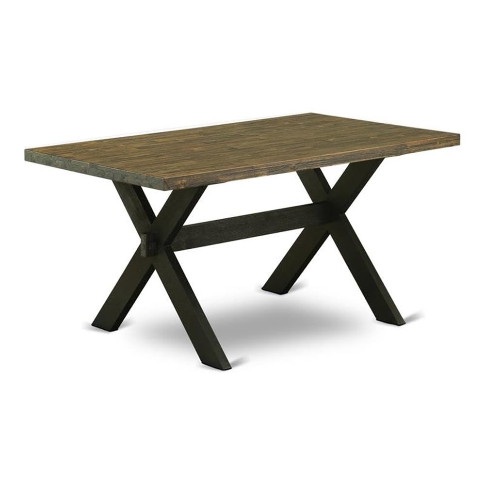 East West Furniture Xt676 X-Style Dining Room Table - A Rectangle Solid Wood Table Top With Stylish Legs, 36X60 Inch, Multi-Color