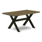 East West Furniture Xt676 X-Style Dining Room Table - A Rectangle Solid Wood Table Top With Stylish Legs, 36X60 Inch, Multi-Color