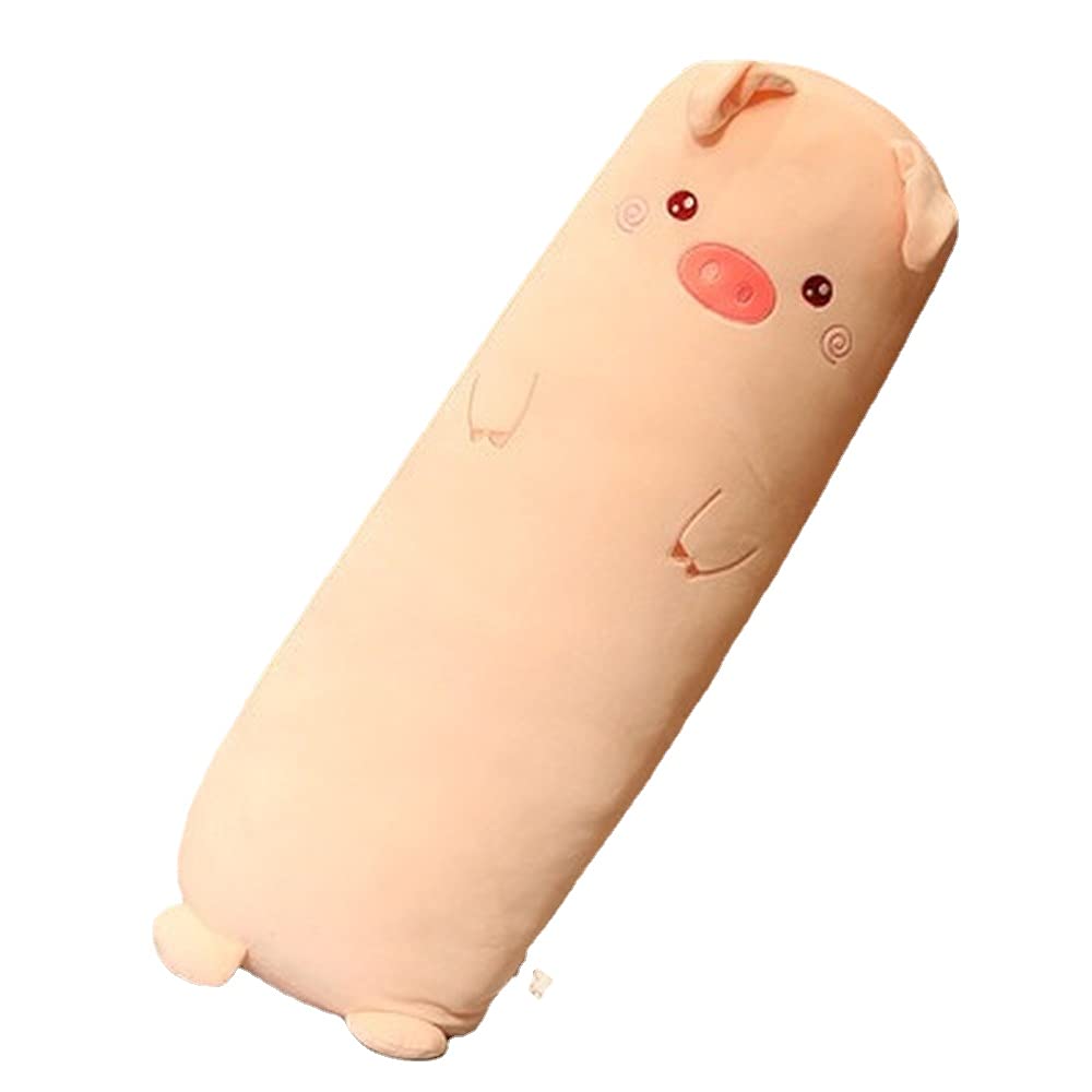 Mupi Long Plush Cute Body Pillow For Bed - Big Cuddle Pillow, Animal Shaped Pink Pig 39 Inch