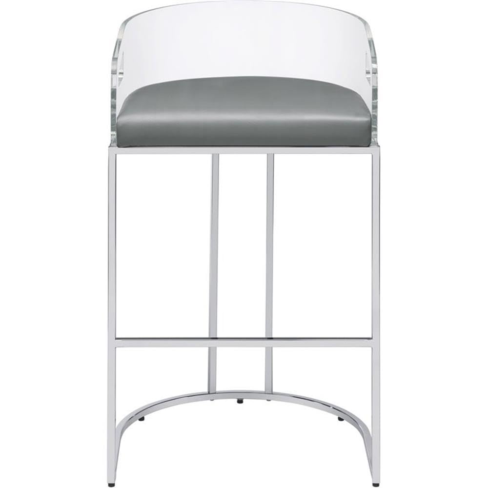 Coaster Furniture Acrylic Back Bar Stools Grey and Chrome (Set of 2) 183406