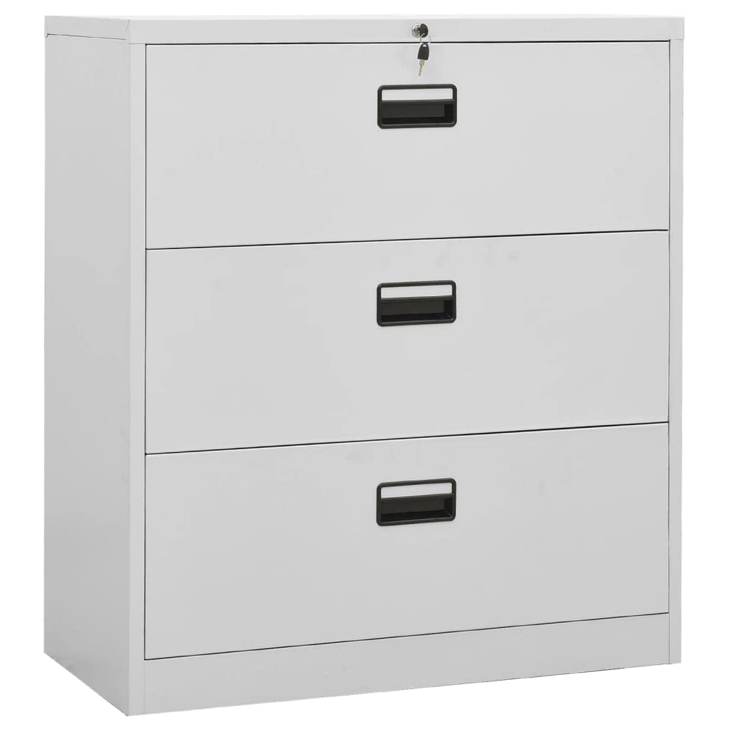 vidaXL Filing Cabinet Light Gray 35.4&quot;x18.1&quot;x40.6&quot; Steel