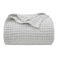 Phf Ultra Soft Waffle Weave Blanket Twin Size 66'X 90'- Washed Lightweight Breathable Cozy Woven Blanket For Bed - Aesthetic Decor For Couch Bedding Sofa Home Car - Light Grey