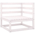 vidaXL Solid Pinewood Patio Lounge Set 5 Piece Garden Outdoor Lawn Yard Terrace Balcony Wooden Seat Seating Sitting Chair Sofa Furniture White