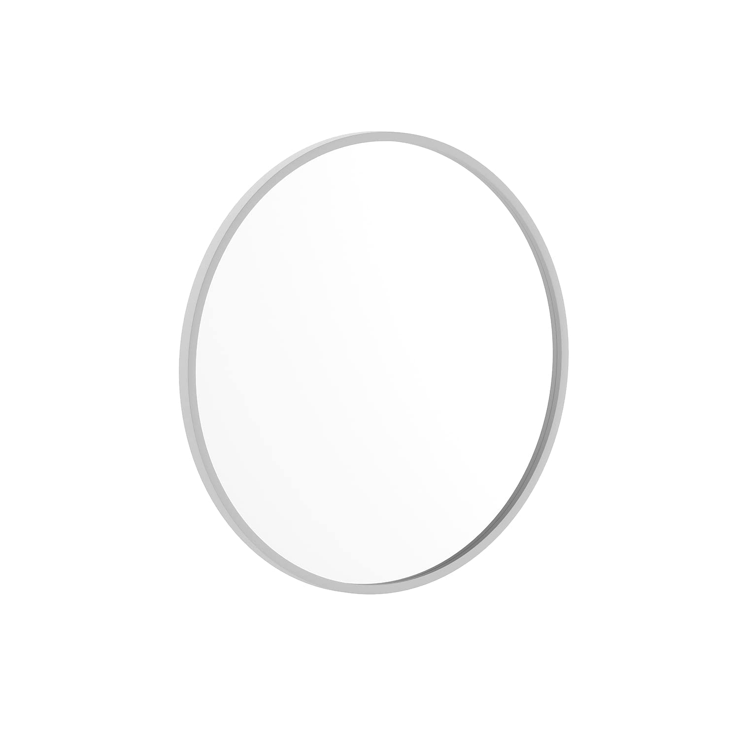 Flash Furniture Julianne Large Round Wall Mirror - Silver Circle Accent Mirror - 24&quot; Vanity Mirror - For Bathroom, Vanity, Entryway, Dining Room, & Living Room